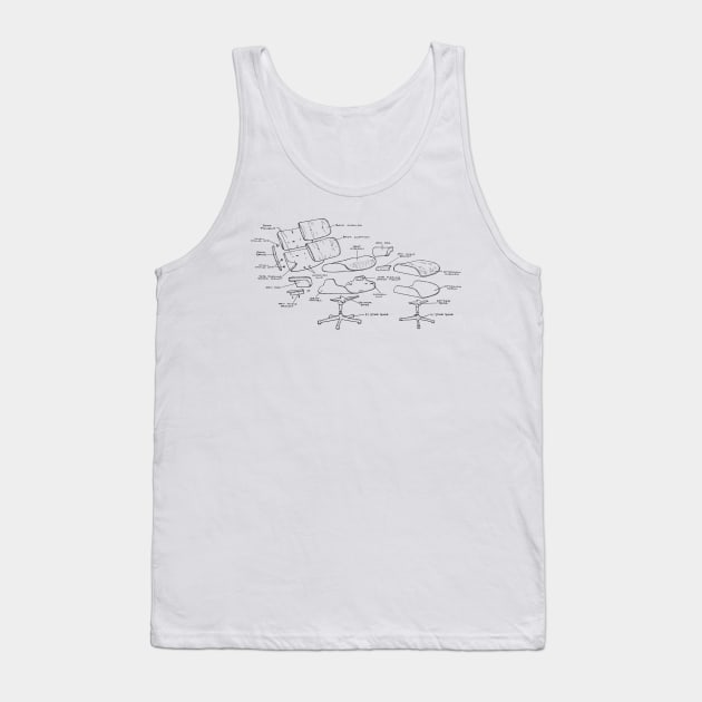 Eames Lounge Chair Tank Top by jleonardart